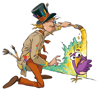 K&uuml;nstler bemalt eine Wand